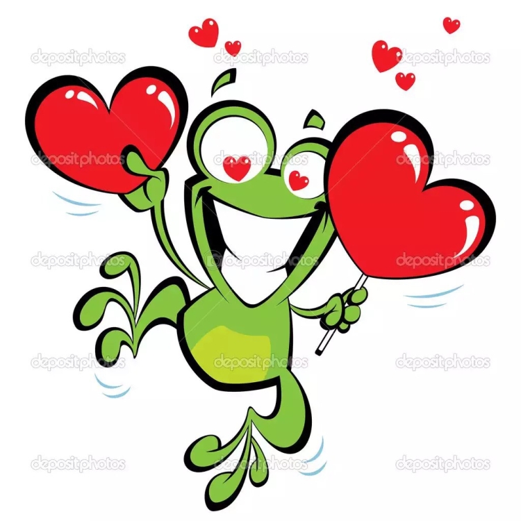 Лягушка с сердечком рисунок
