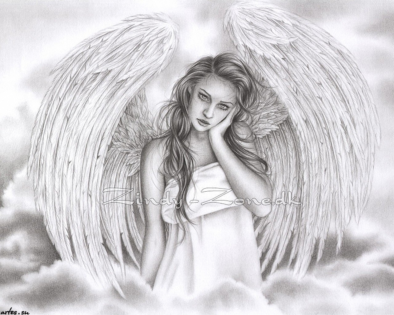 Девушка ангел рисунок - 73 фото
