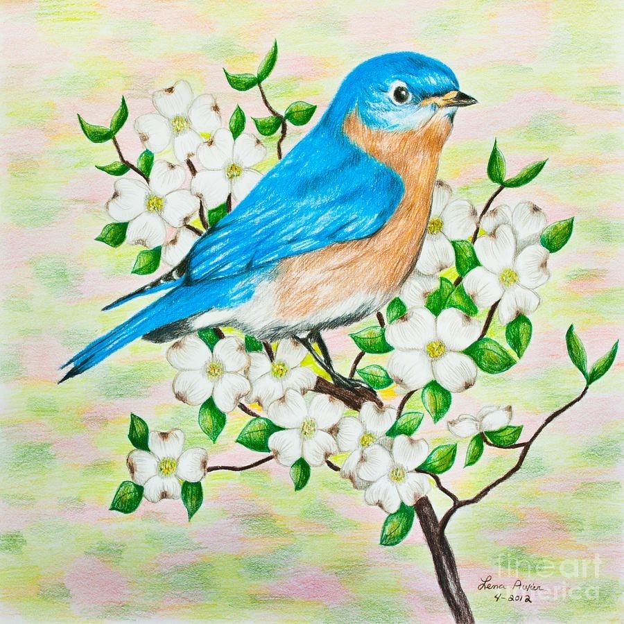 рисунок птички весна