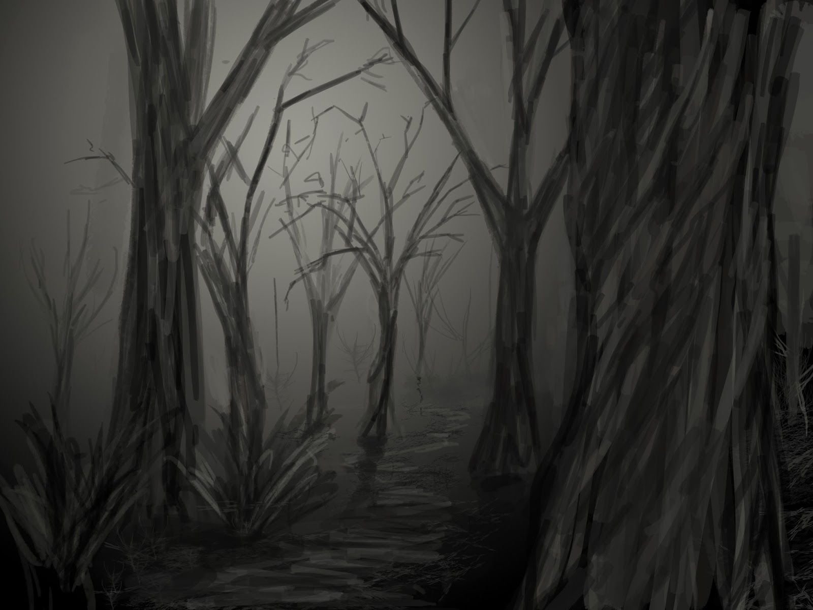 Туманный страшный лес - 72 фото