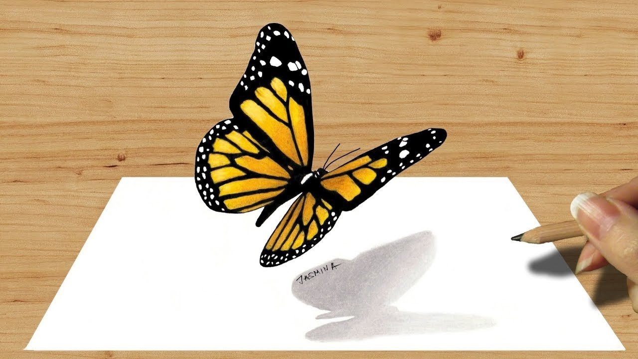 Объемная раскладная открытка с бабочками - детская поделка