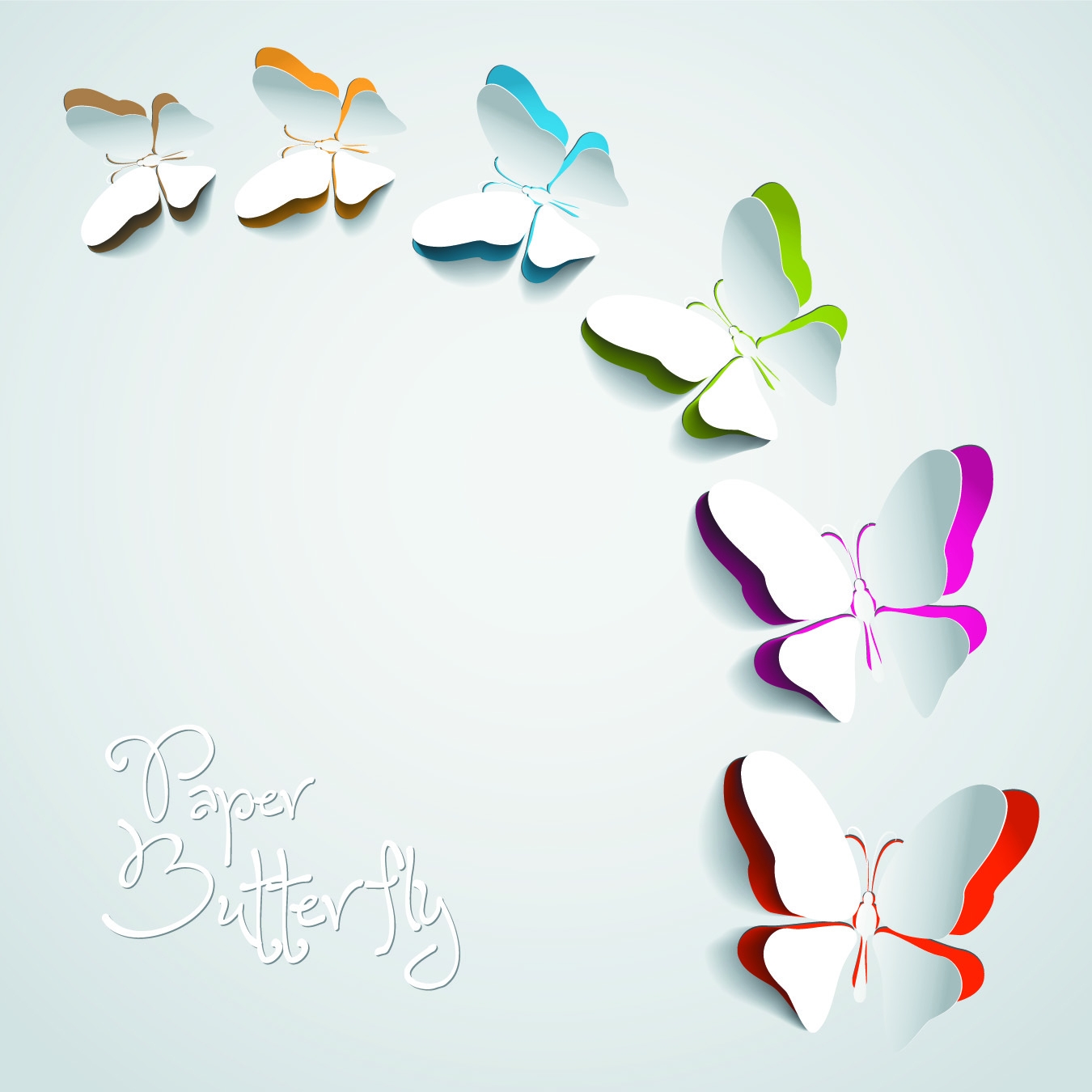 Летающая бабочка в открытке 