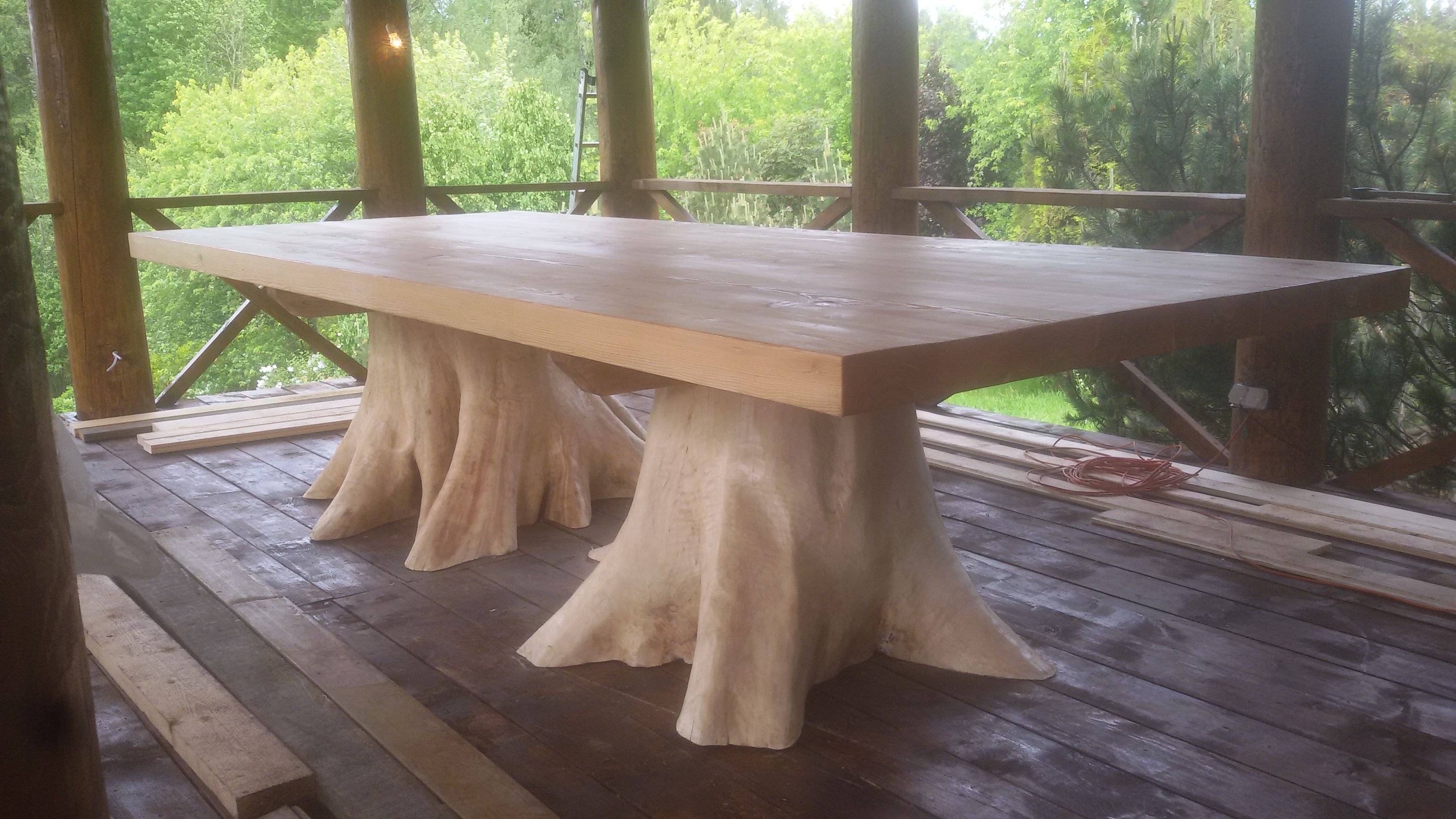 Стол из бревна — самостоятельное изготовление | подготовка материала, сборка конструкции