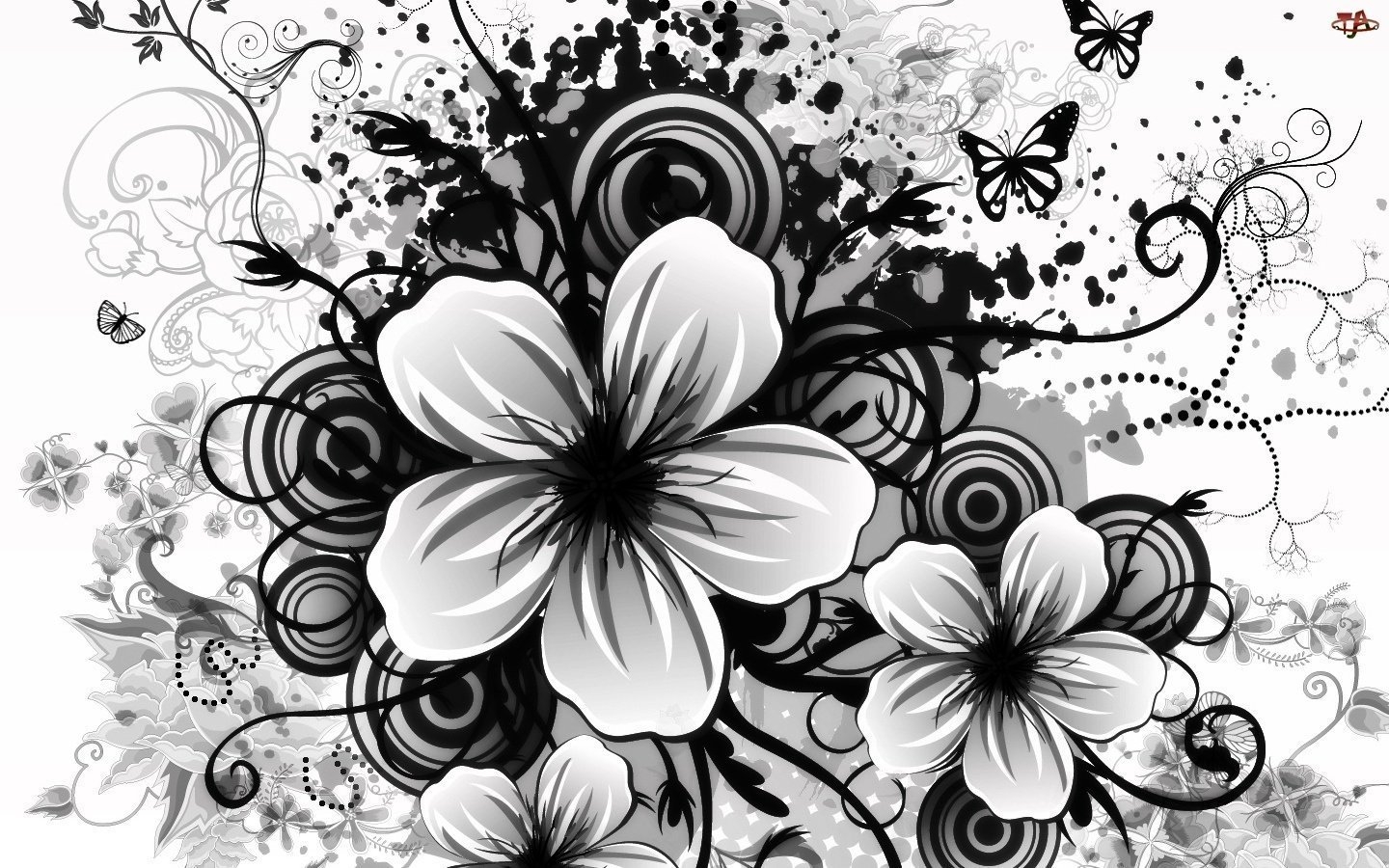 Черные цветы рисунок - 71 фото