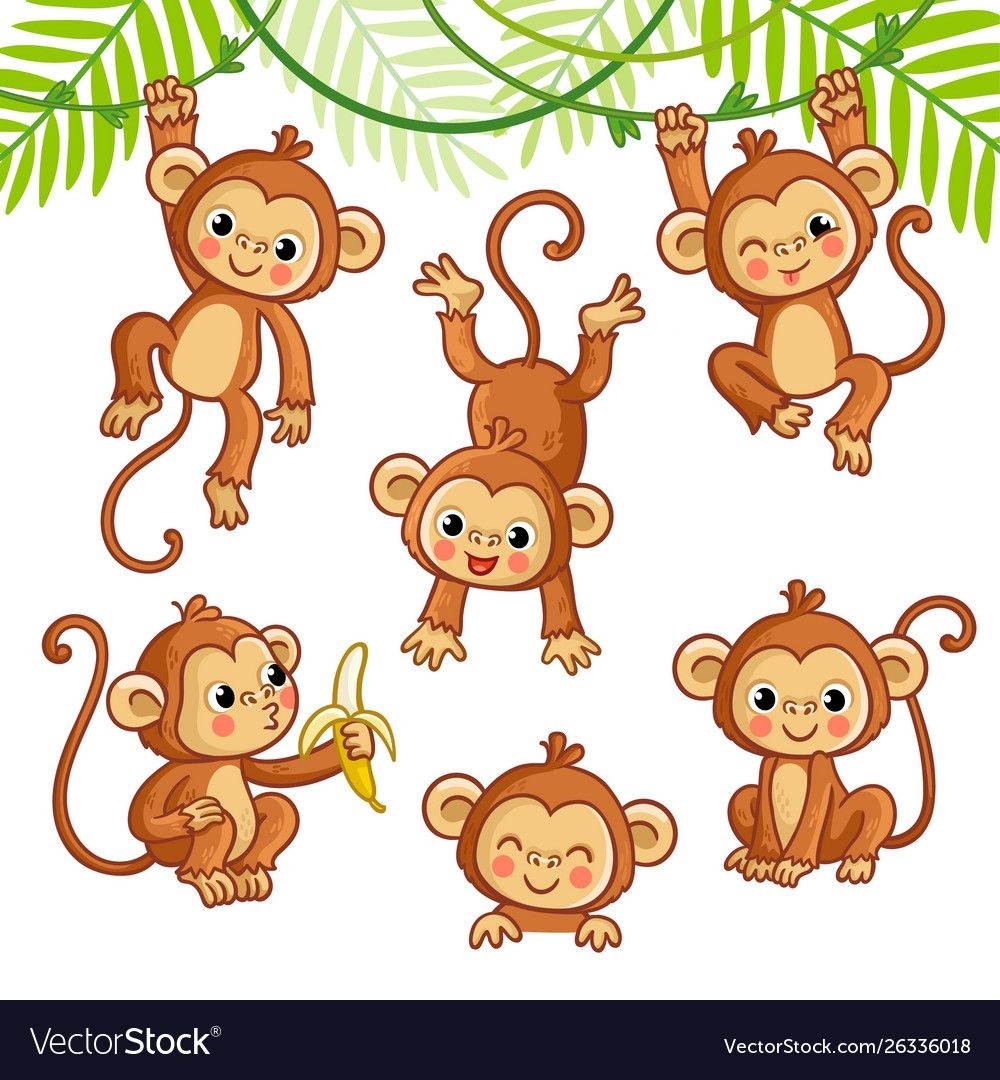 Рисунок обезьянки легкий - 54 фото