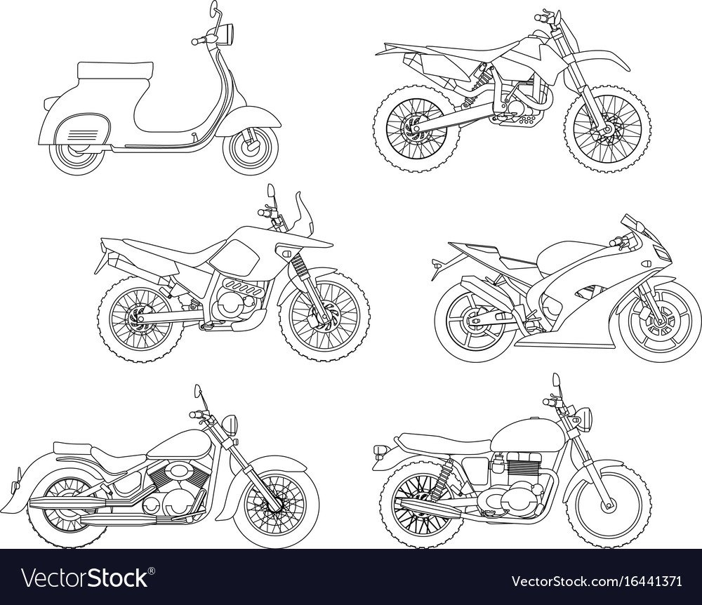 Как нарисовать мотоцикл-внедорожник по пошаговому уроку - рисуем вместе с детьми - Ravlyk