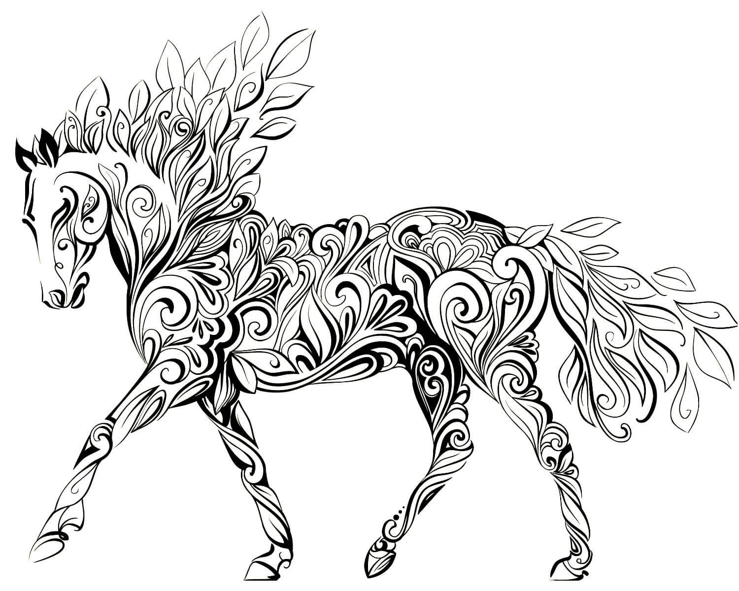 Раскраска Элегантная лошадь – Развивающие иллюстрации