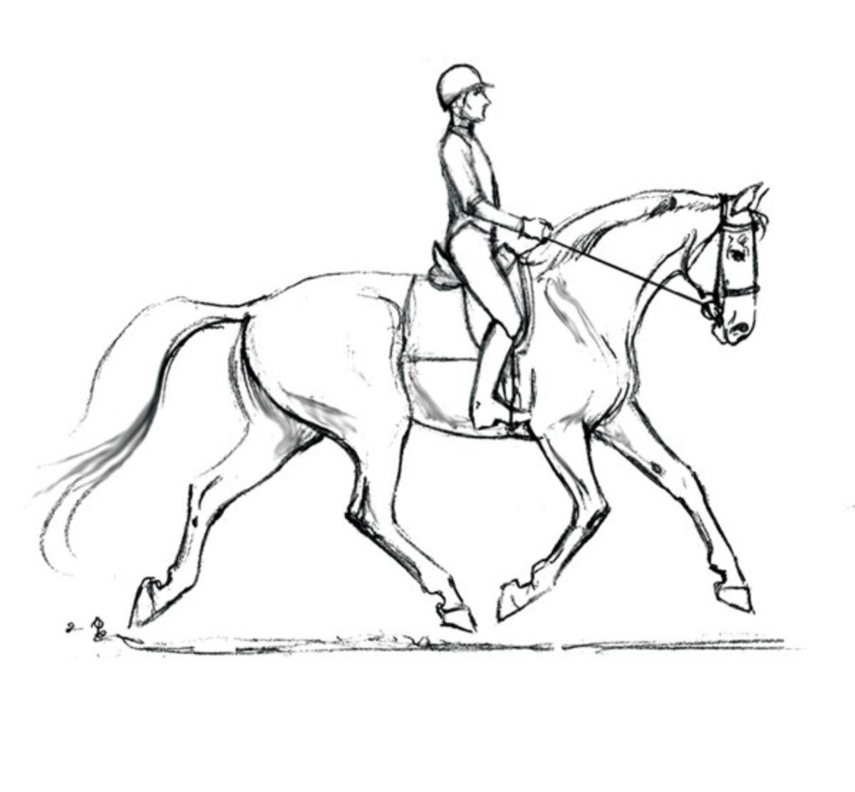 Всадник на коне рисунок детский