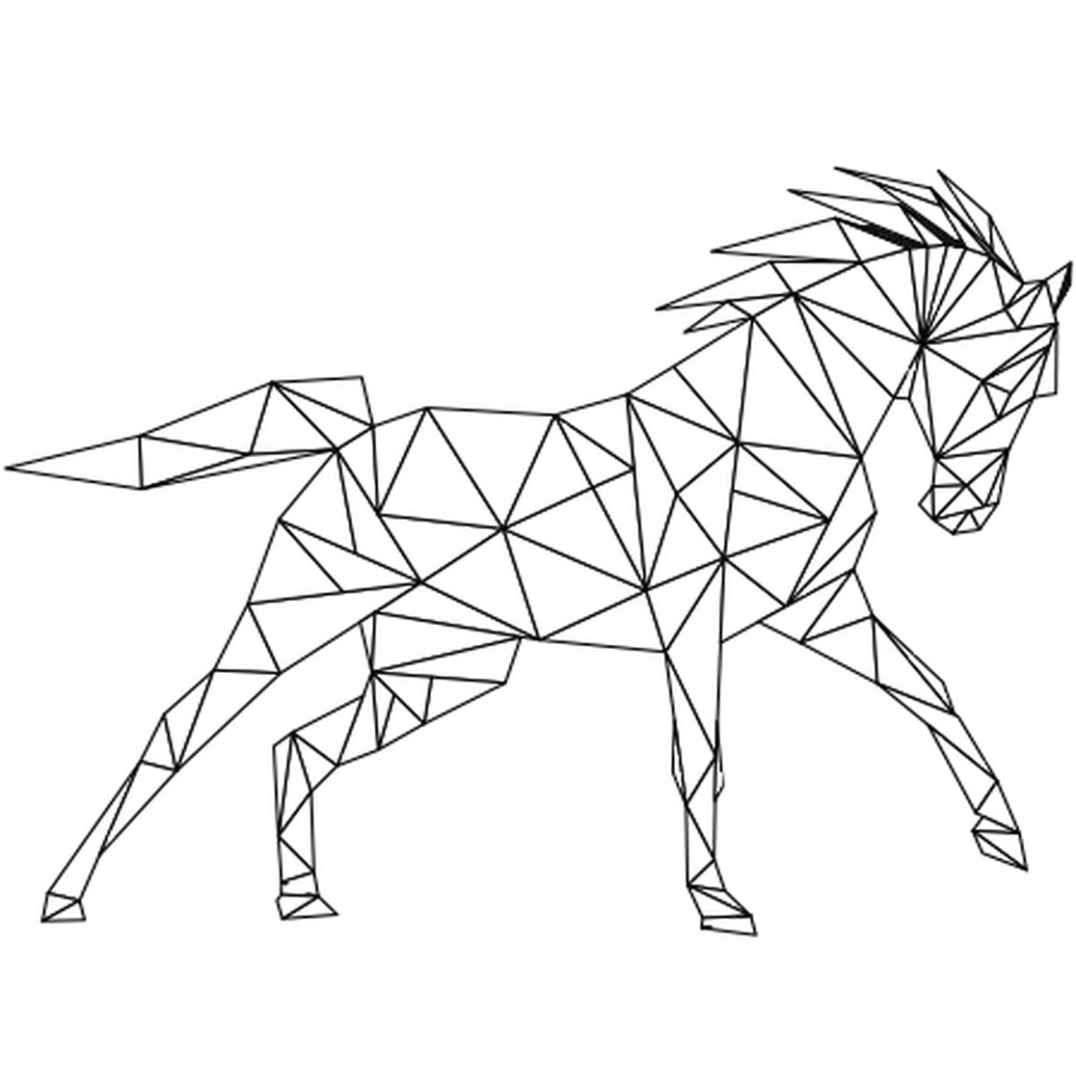 Лошадь рисунок из фигур - 68 фото