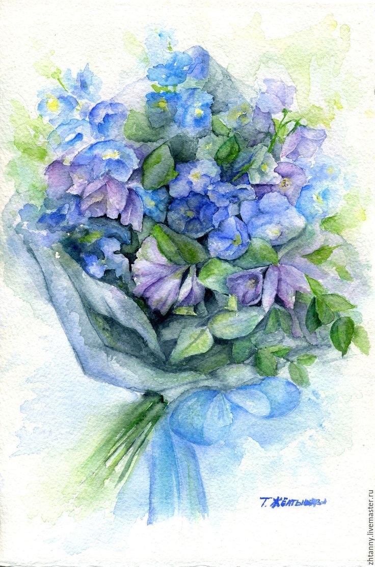 Букеты цветов в синих тонах
