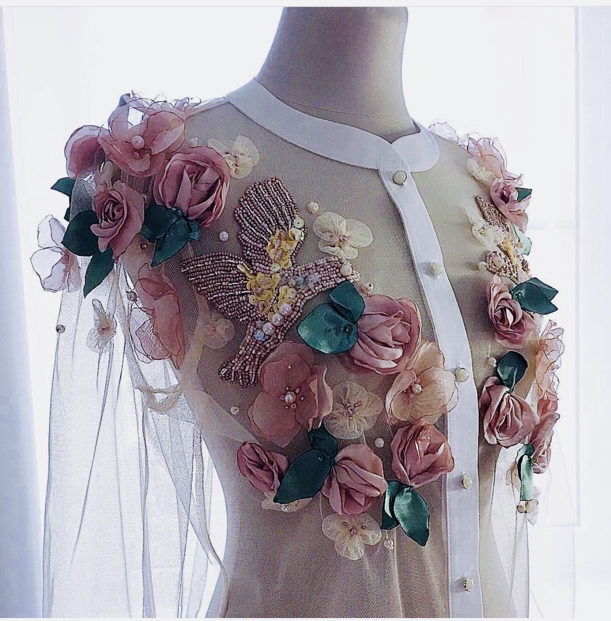 Платье в цветы из шифона