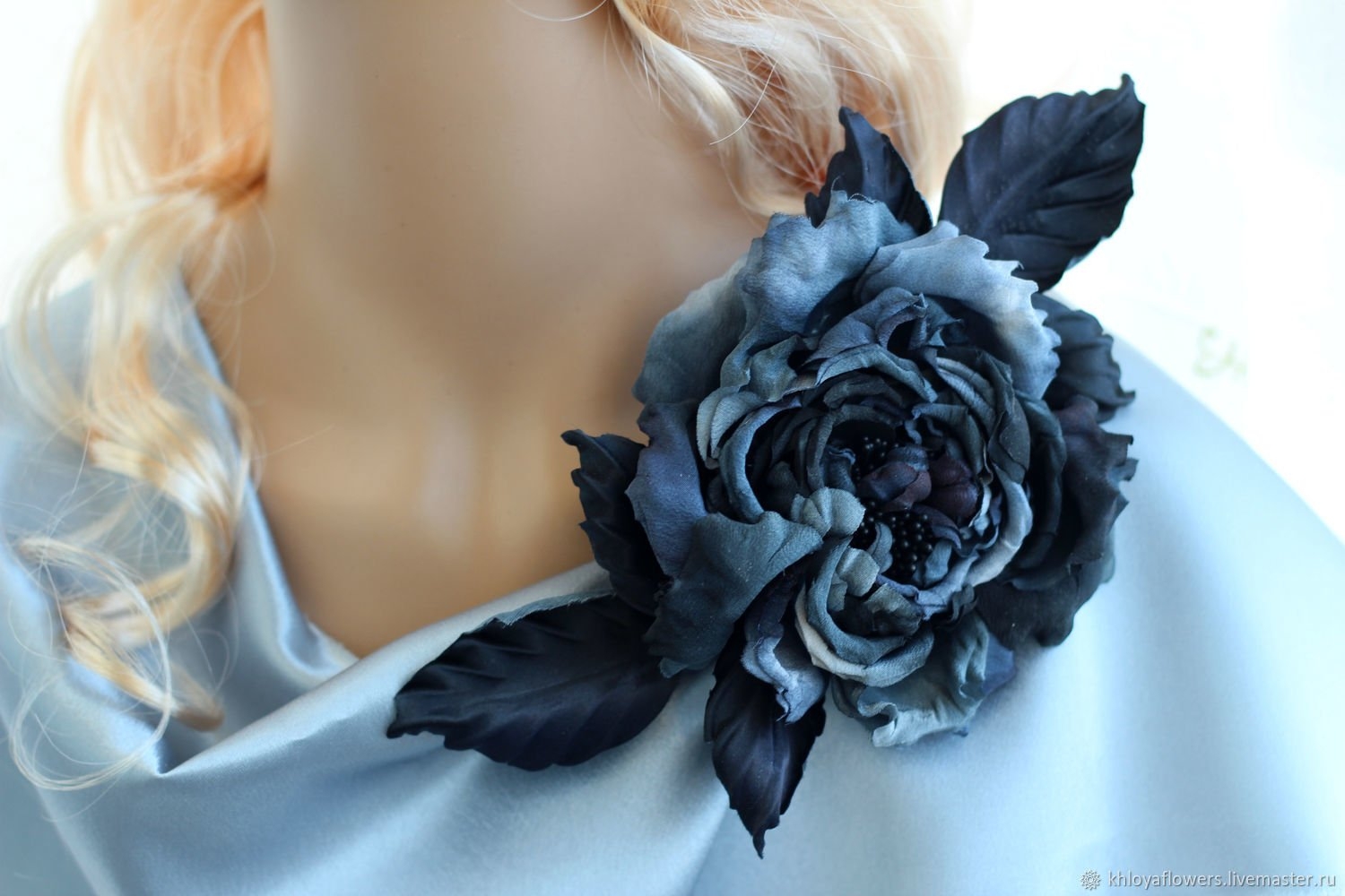 Чокер цветок на шею роза украшения бижутерия ожерелье из шелка