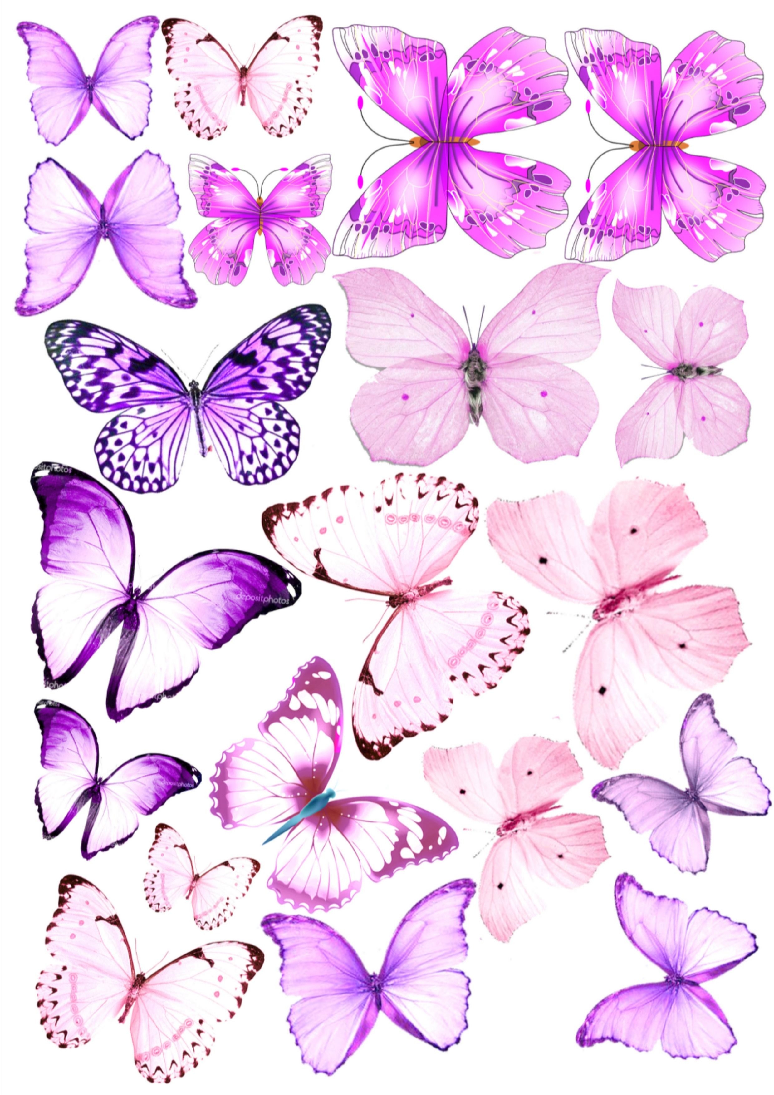 Бабочки розовые, картинки на съедобной бумаге купить в интернет-магазине Клуб Мастеров