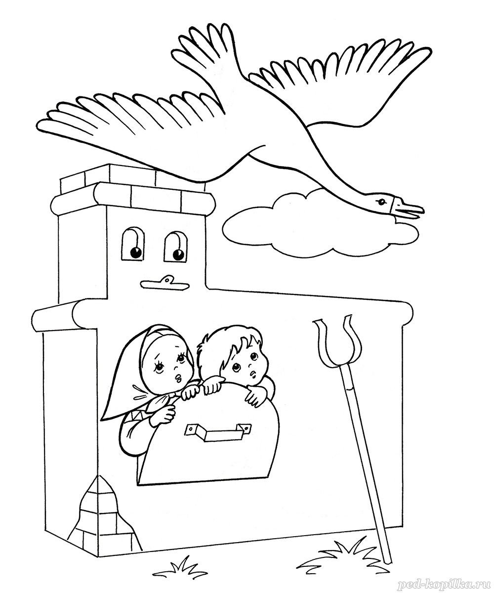 Рисунок иллюстрация к сказке гуси лебеди - 75 фото