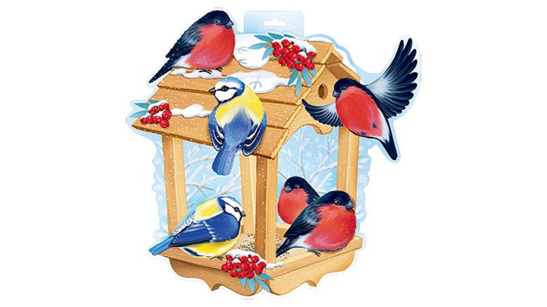 картинка птицы на кормушке зимой для детей