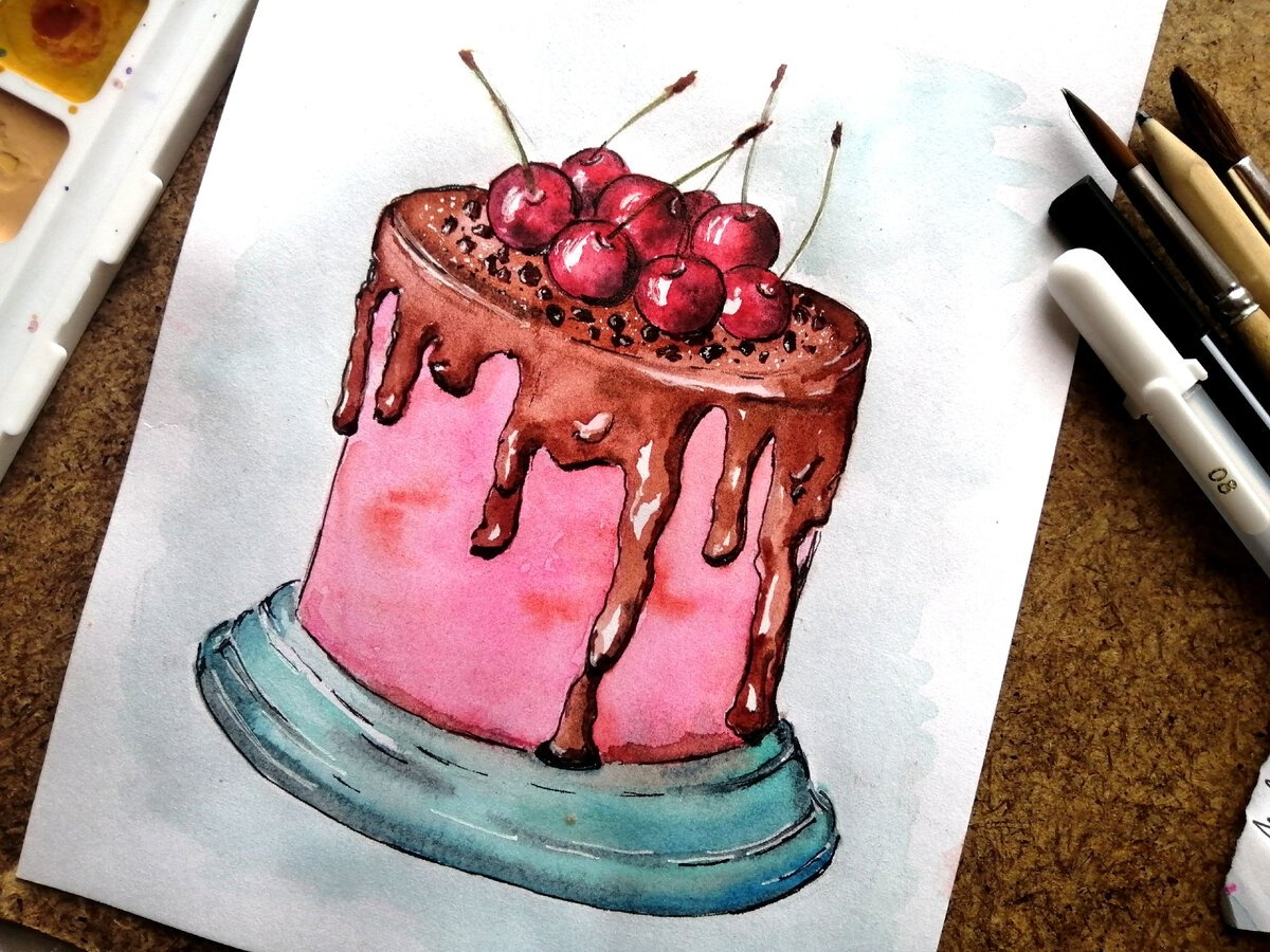 Торт с шоколадными цветами - 71 фото
