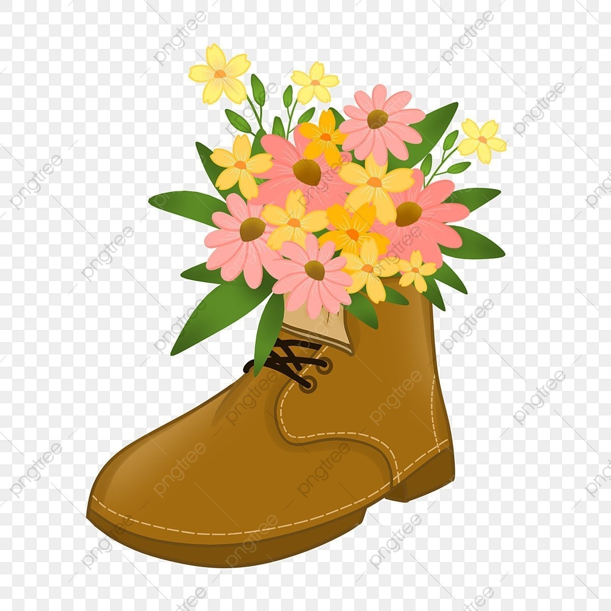 Полевые цветы в ботинке с цветком