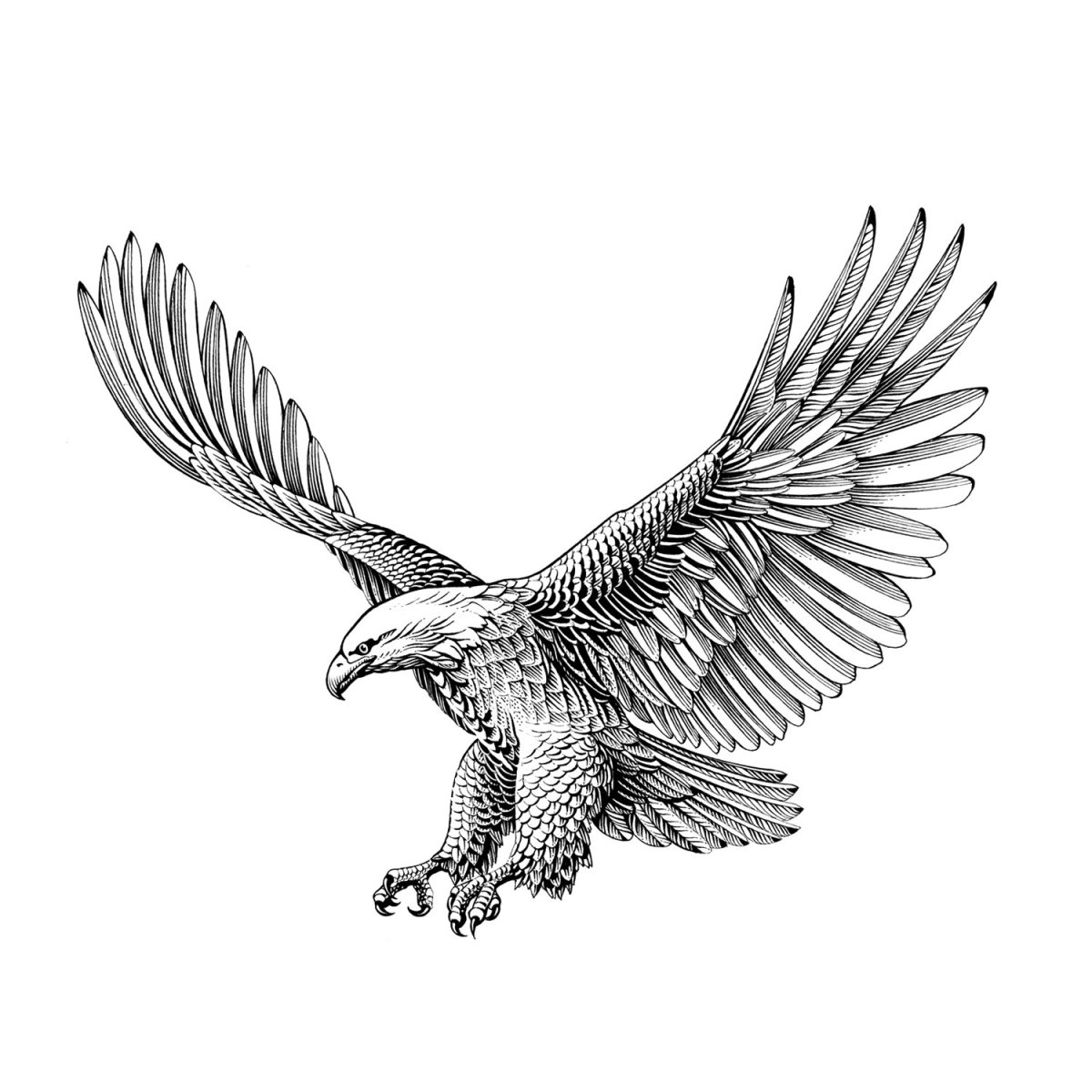 эскиз тату орла, несущего эмблему | Tattoo Academy