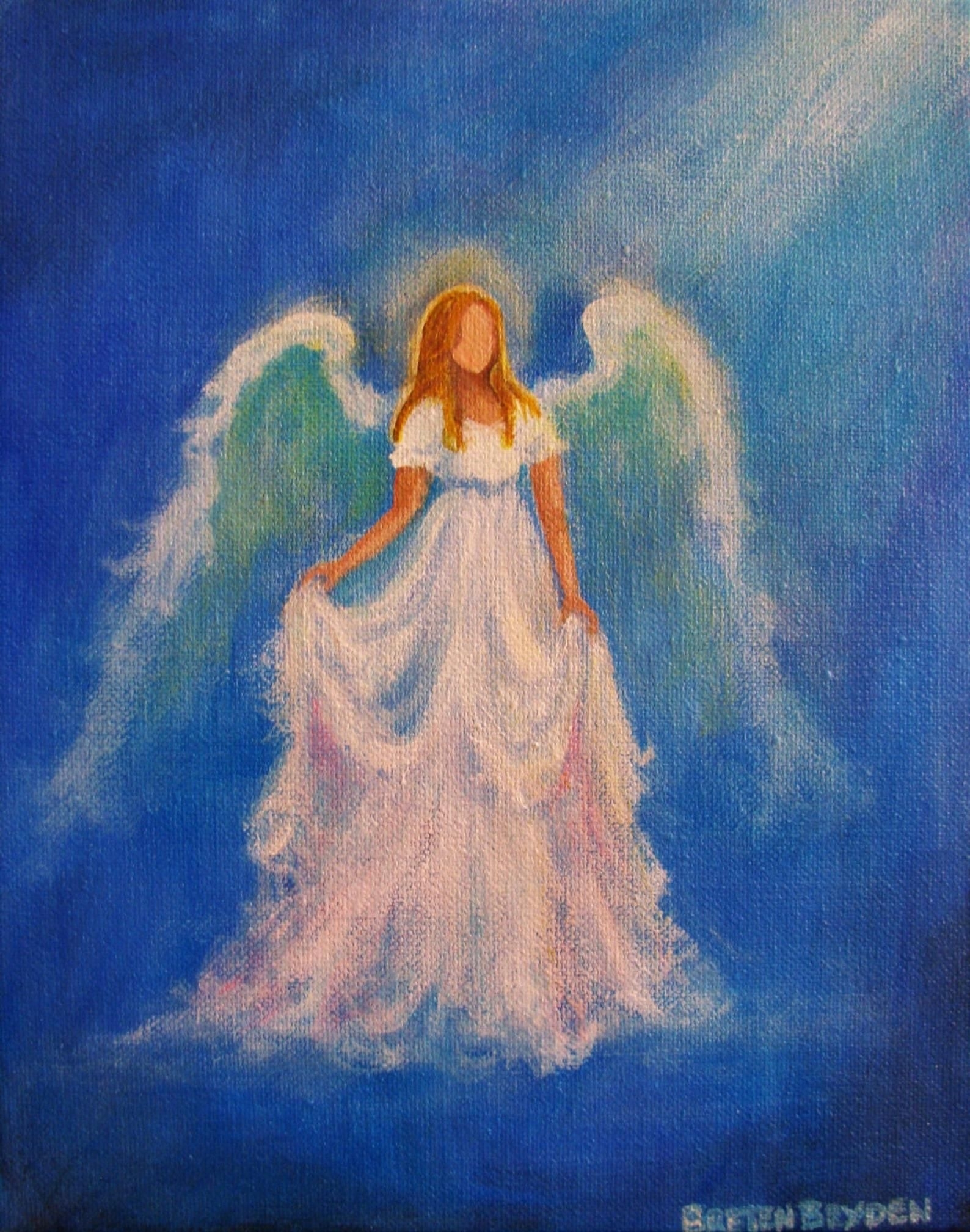 Рисунок ангела с крыльями.