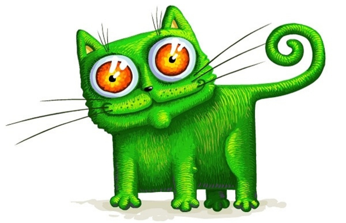 Мультяшный зеленый кот - 68 фото