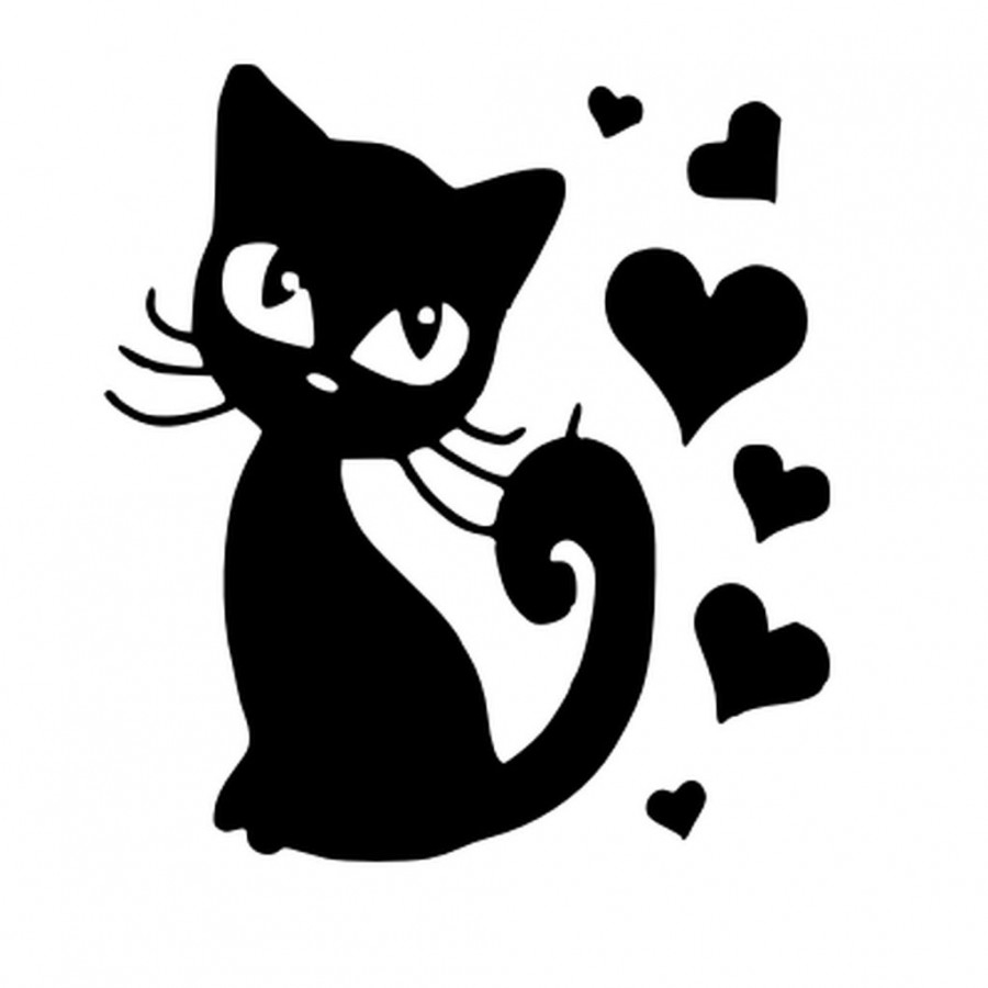 Кошечка черно белый рисунок - 66 фото