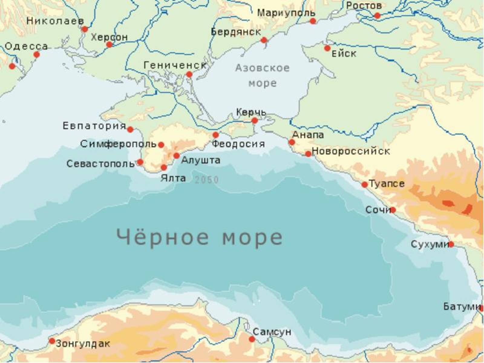 Какие страны были в сочи. Карта России Азовское море и черное море. Новороссийск на карте России. Карта чёрного моря и Азовского моря бассейн. Черное и Азовское море на карте.
