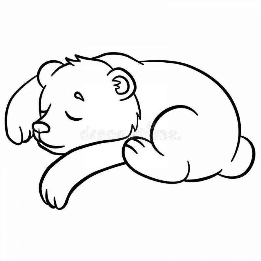 Раскраска Маша и Медведь, медведь укладывает спать машу распечатать