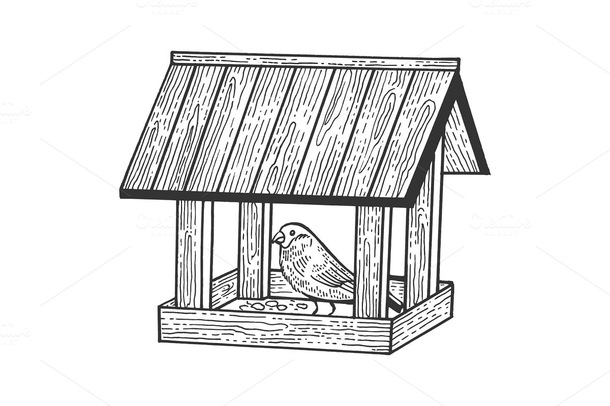 Рисунок кормушка для птиц