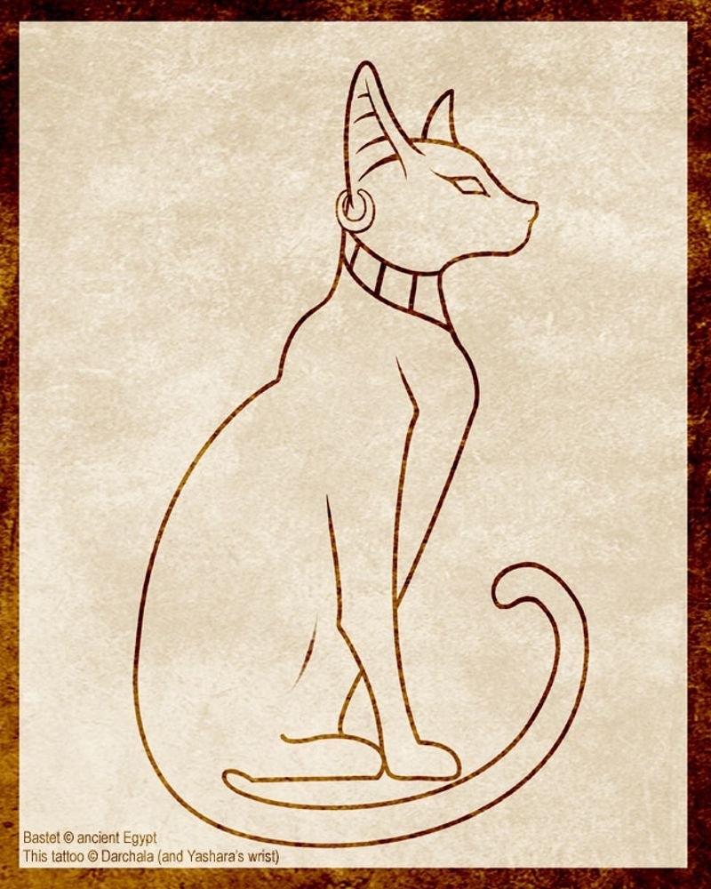 Египетская кошка рисунок - 69 фото