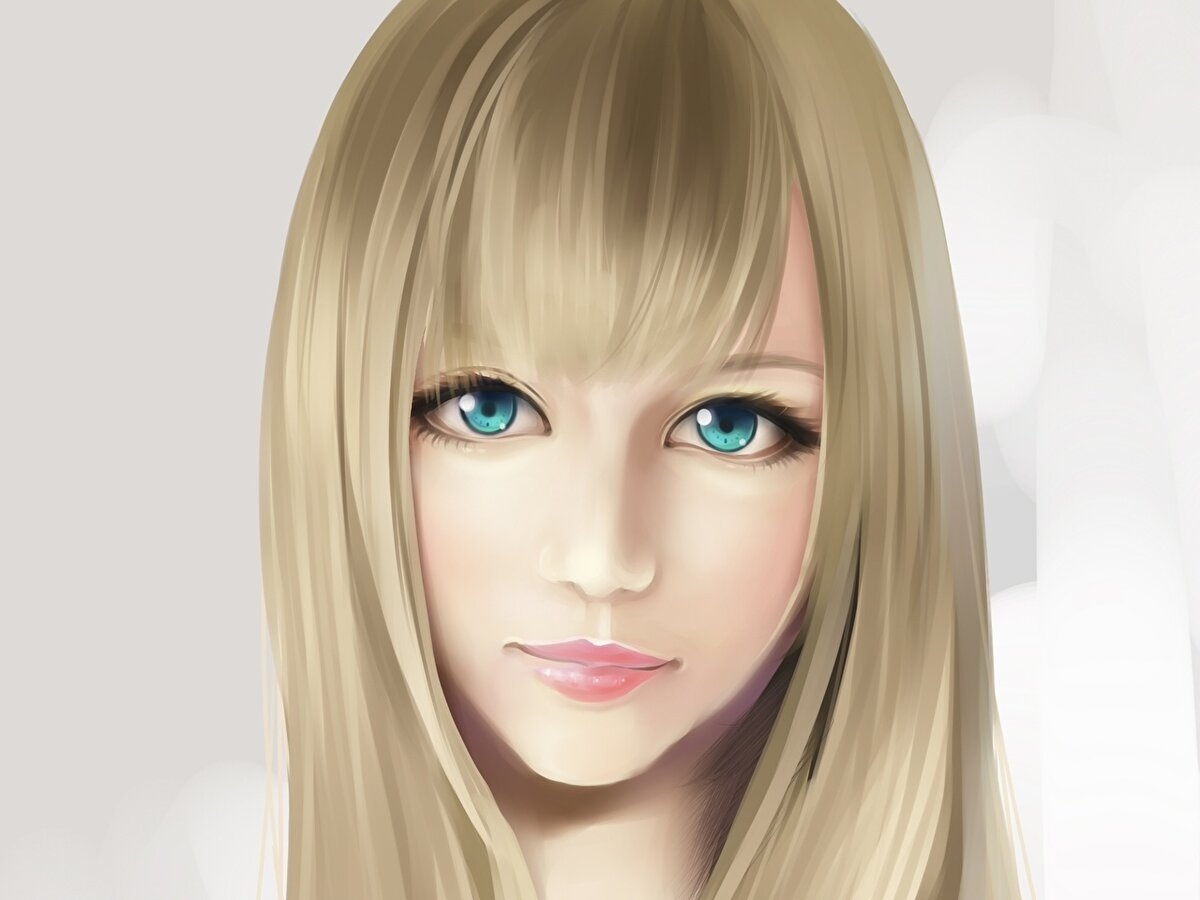 Красивая блондинка с большими голубыми глазами. | Картинка на аву