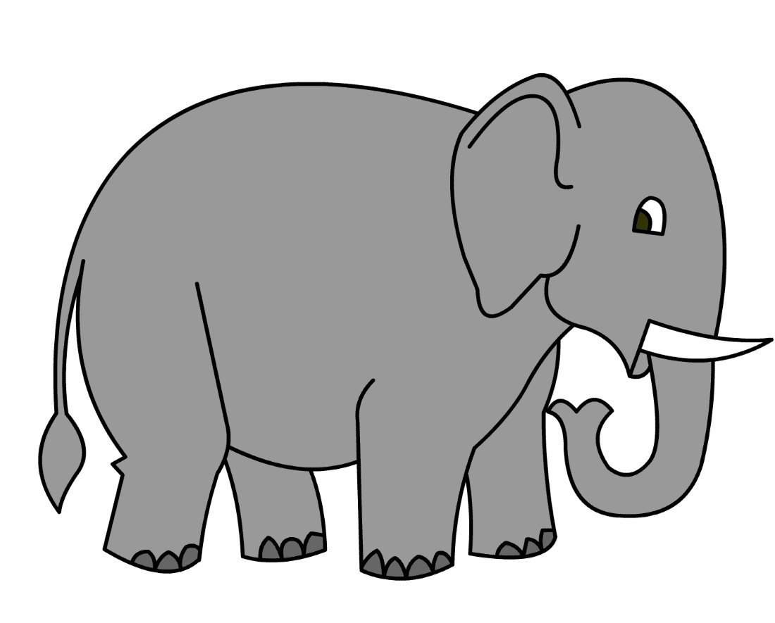 Раскраска для малышей (слон)