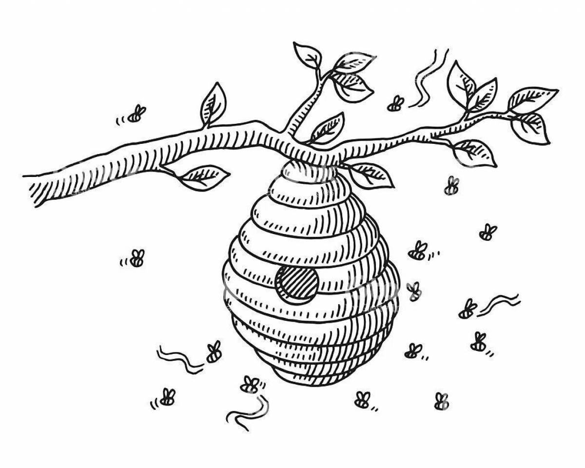 Деревянные ульи. Ручной тяге эскиз пчеловодство, мед, пчелы вектор
