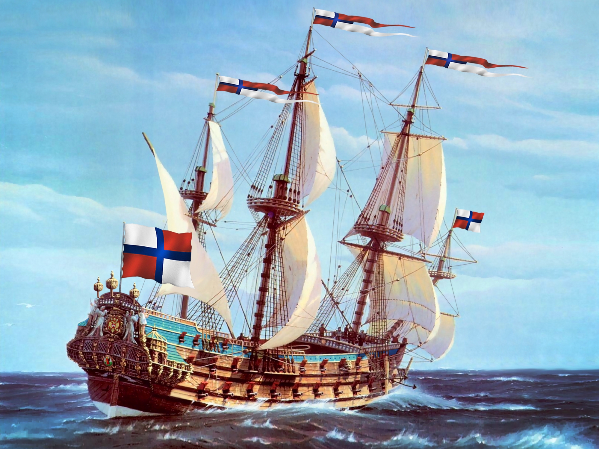 Фрегат первый. Принципиум корабль Петра 1. Парусный корабль 17 века Фрегат.