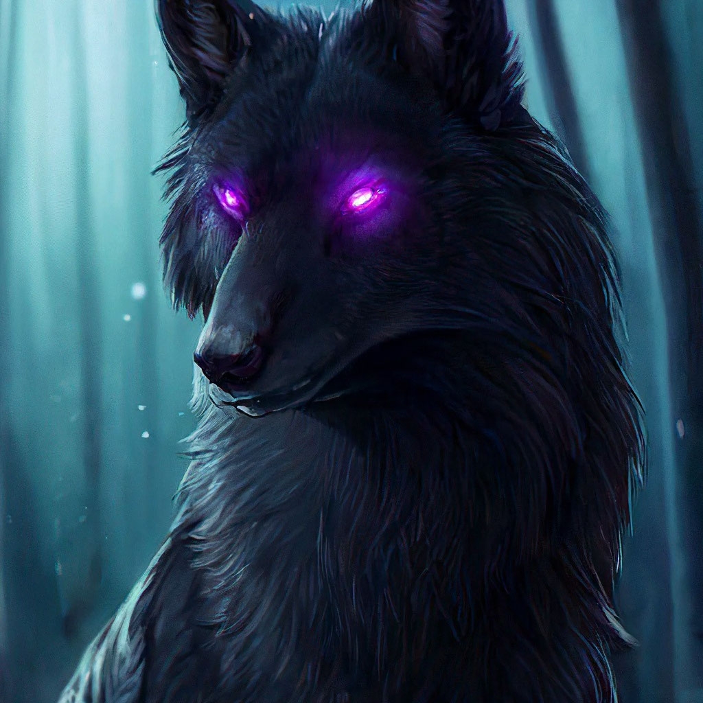 Черный волк с синими глазами - 72 фото
