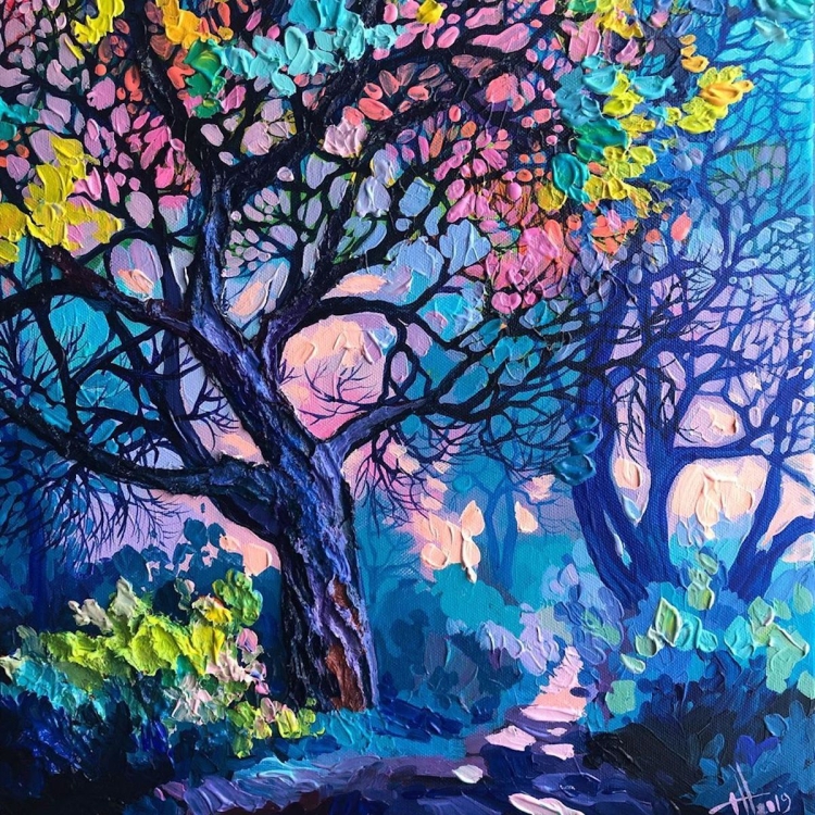 Абстрактный лес в живописи