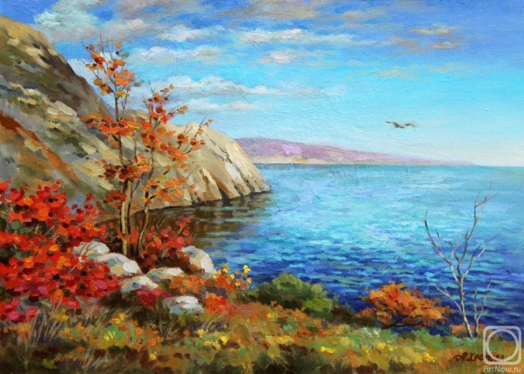 Осень море цветы