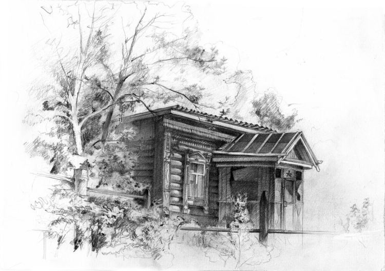Старый деревянный домик в лесу