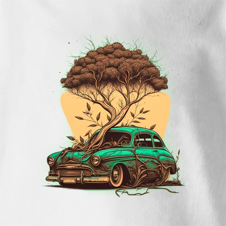Старая машина в лесу