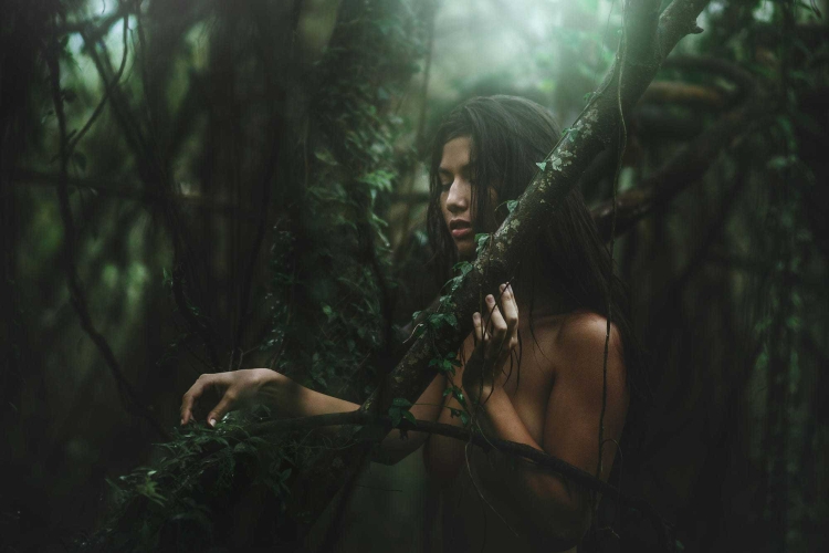Девушка в лесу эстетика