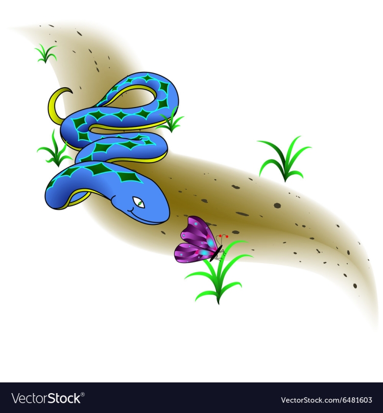 Бабочка и змея рисунок