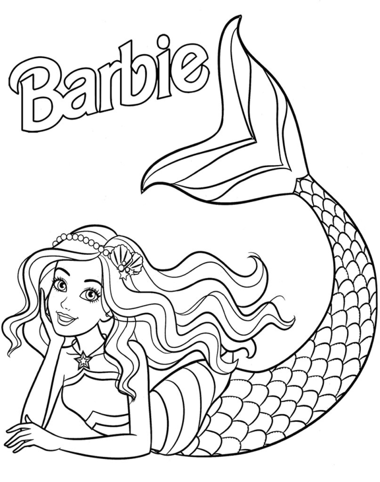 Раскраска Барби Русалка – Развивающие иллюстрации