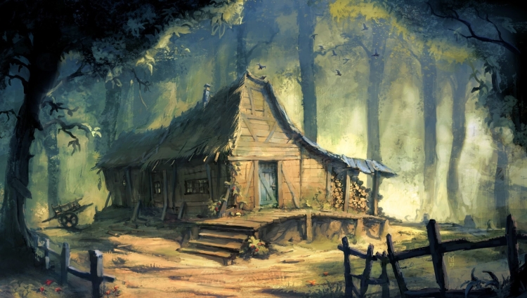 Одинокий старый дом в лесу