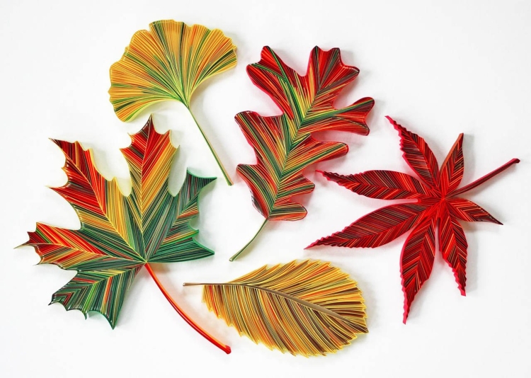 Осенние листья оригами из бумаги