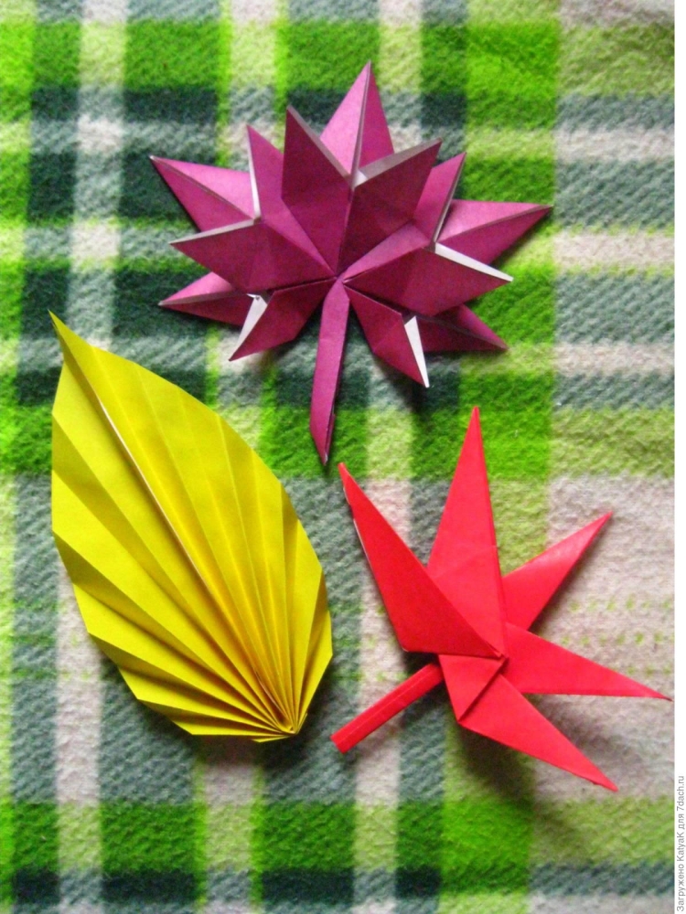 Поделка из листьев оригами №2 (Венок)