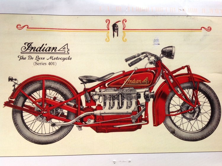 Рисунок старинного мотоцикла