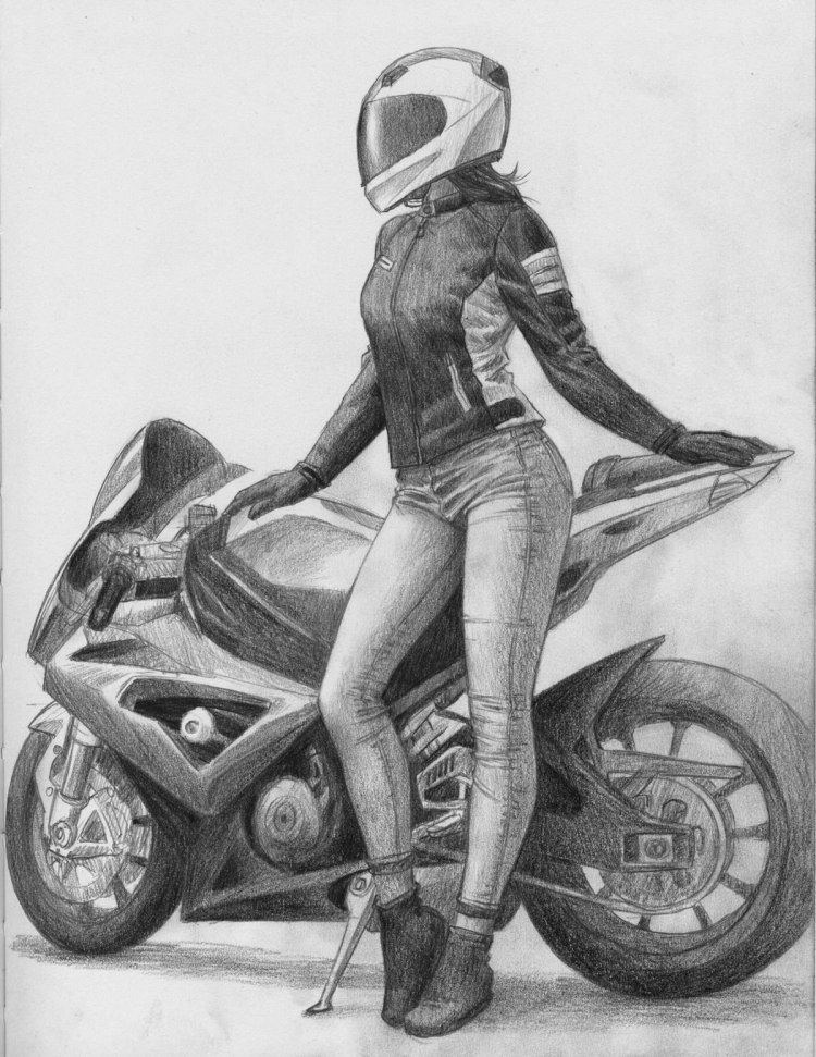 Простые рисунки мотоцикла