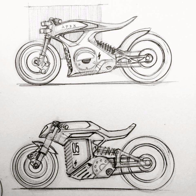 Мотоцикл сбоку рисунок