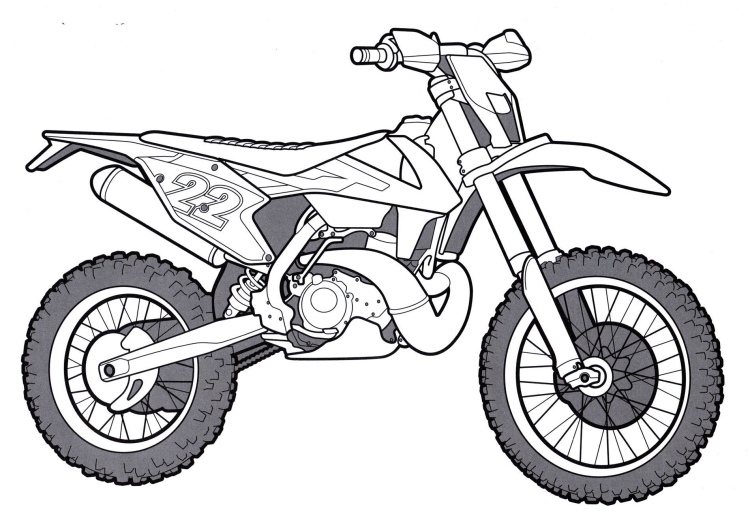 Мотоцикл питбайк рисунок
