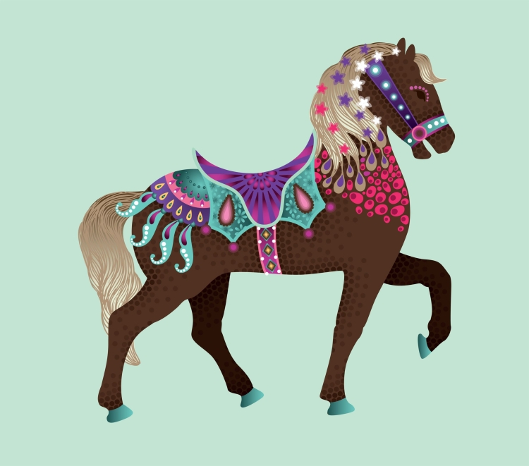 Цирковая лошадь рисунок
