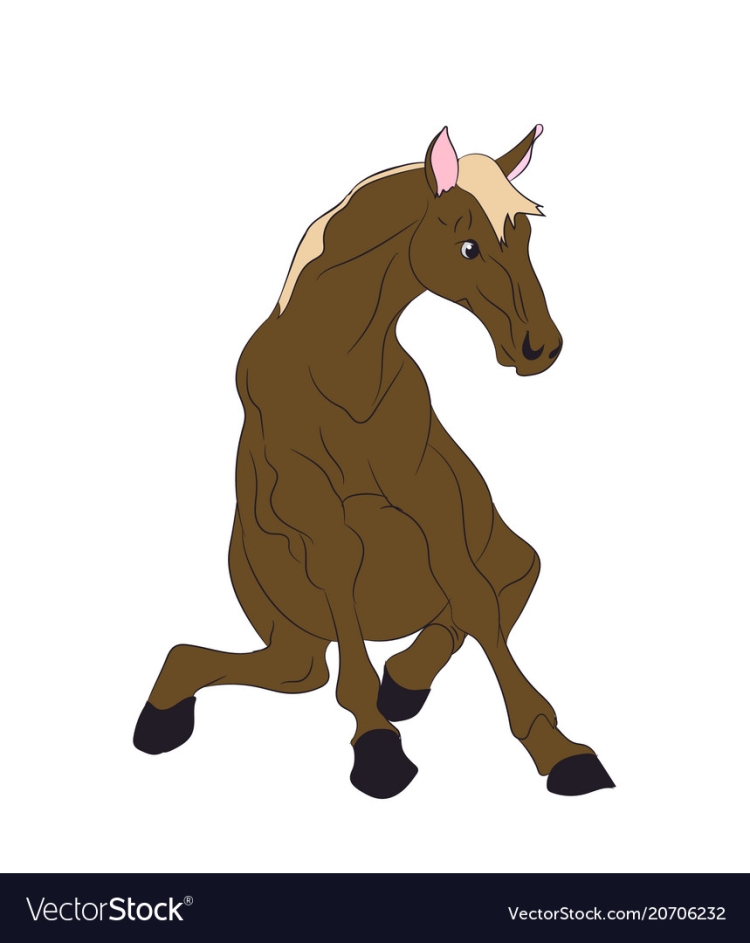 Сидящая лошадь рисунок
